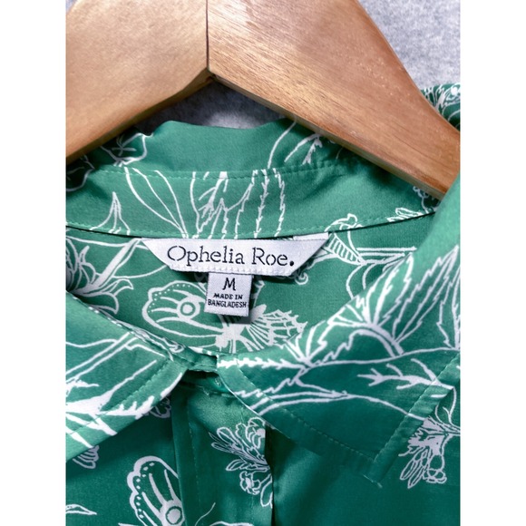 Ophelia Roe Dress Womens Medium Floral Button Front Shirt Dress Romantic - Picture 2 of 13
